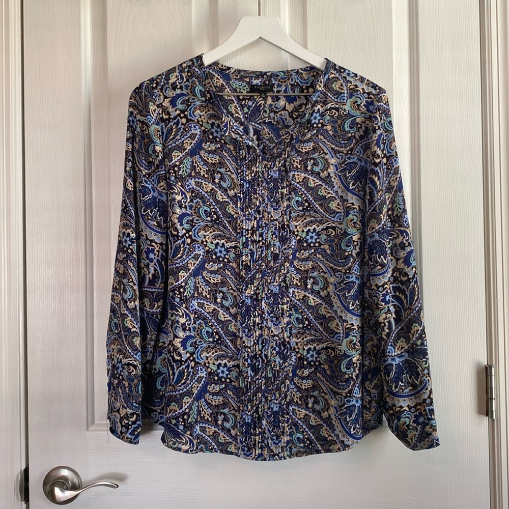 Talbots Womens Multicolored Patterned Long Sleeve… - image 1